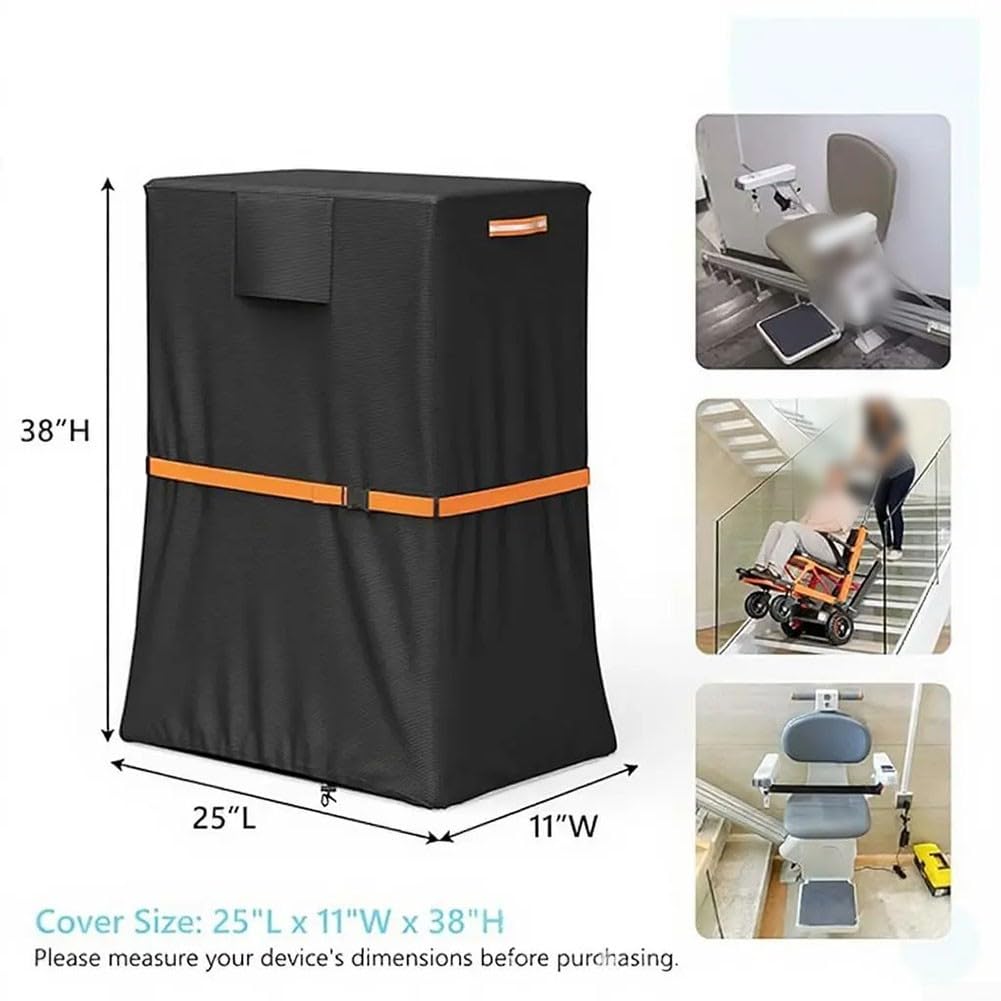 Housse de protection imperméable pour monte-escalier - Pour extérieur et intérieur - Anti-poussière - En tissu Oxford - Pour élévateur d'escalier (420D)