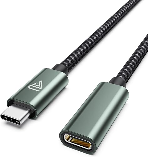 Faracent USB Type C Extension Cable (3.3Ft/1m/10Gbps), USB 3.2 Type C 3.1 Male to Female Extension Charging & Sync for PSVR2 MacBook Air M2 Pro iPad Mini/Pro Dell XPS Surface Book Blackish Green