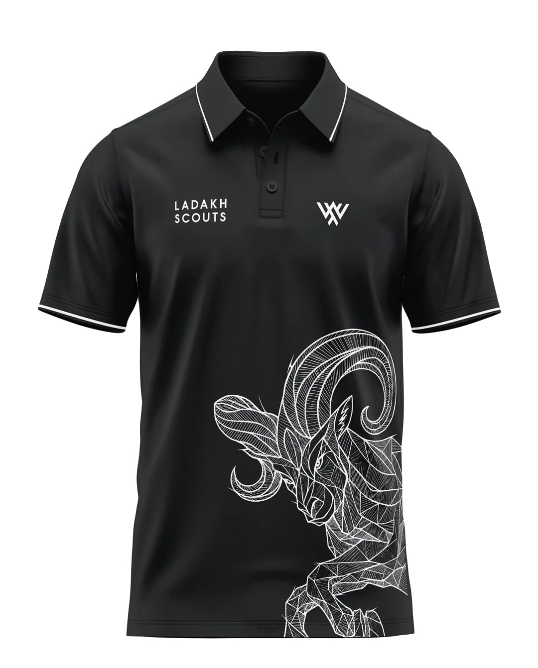 Men Polo T Shirt with Mountain Goat Graphic Print Half Sleeve Collar Neck Casual Wear-image-37