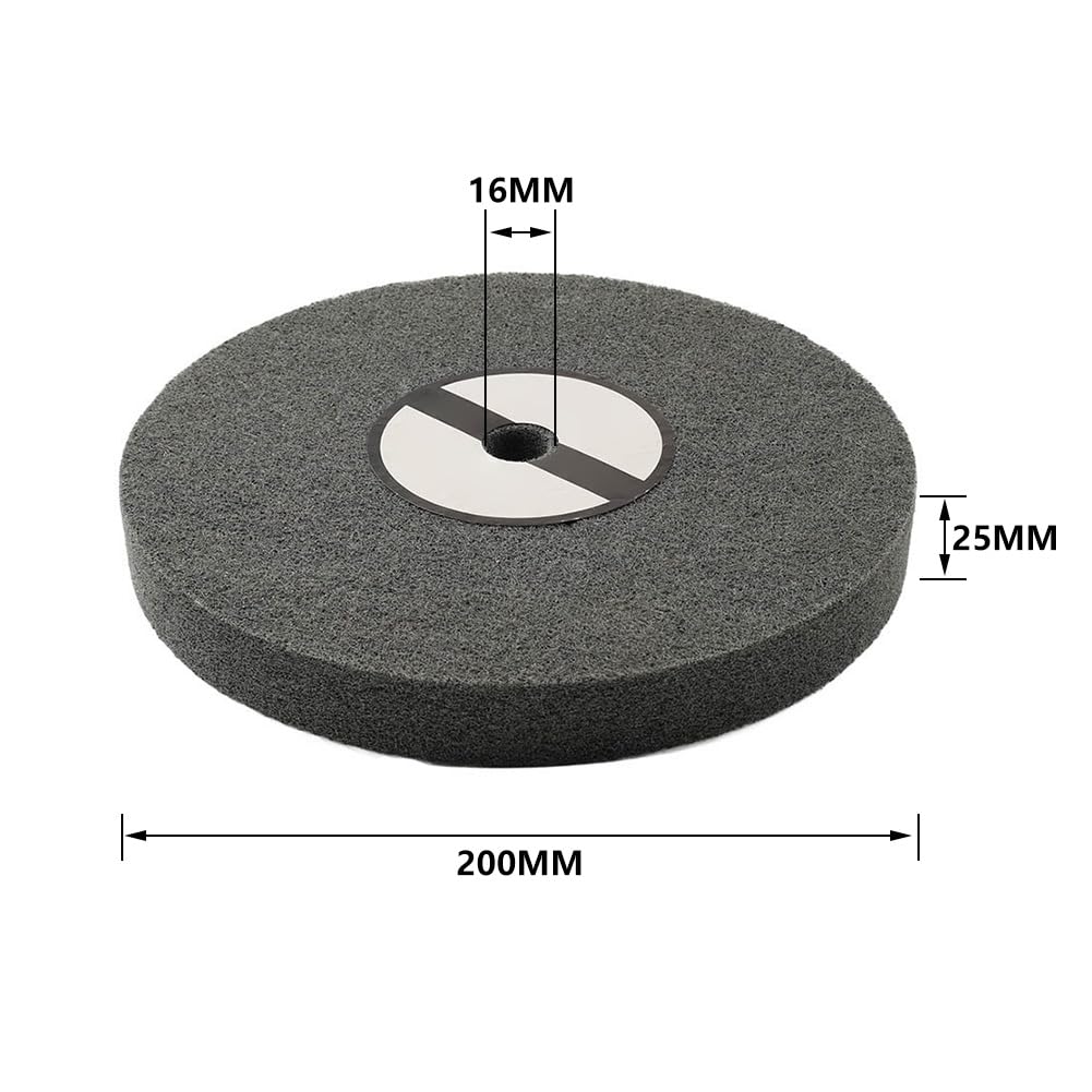 YFUK 1 stück 200x25x16mm Faser Polieren Nylon Rad Polieren Schleifen Pad Entgraten Schleif Scheibe 7P Grau