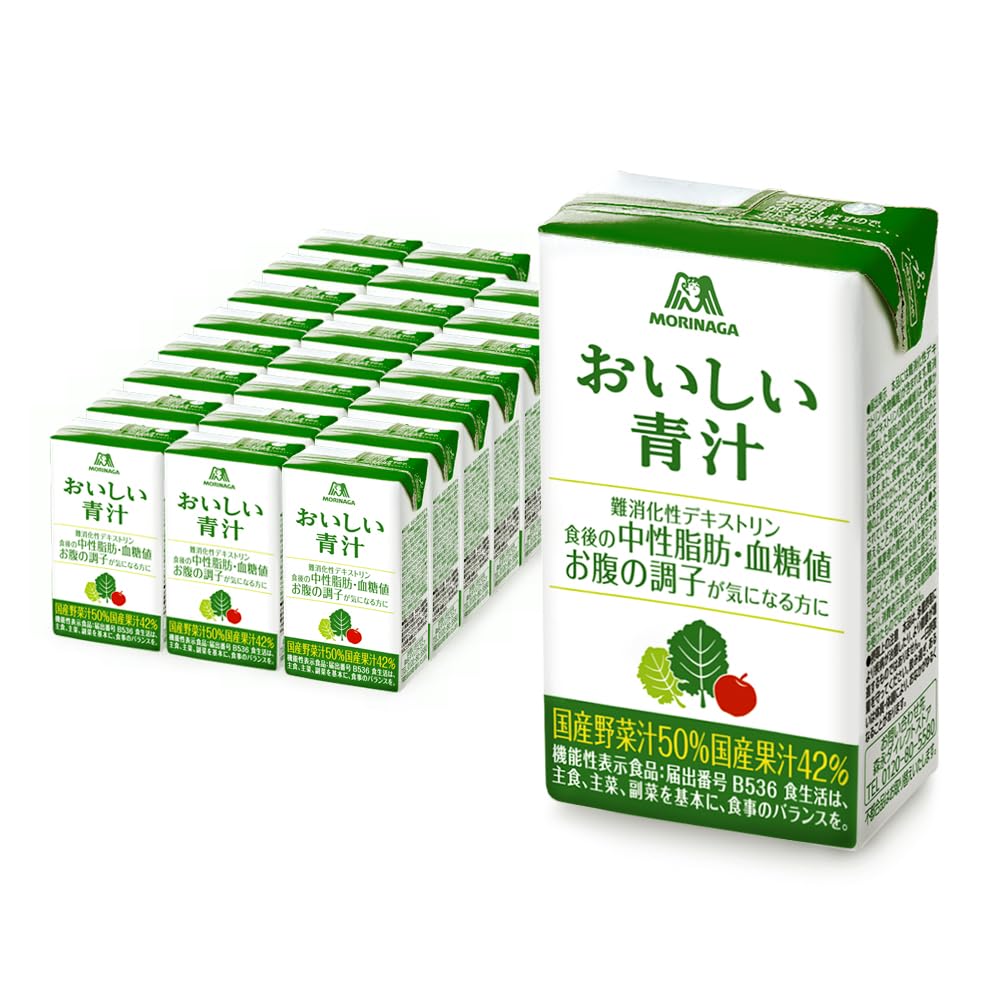 Amazon | 森永製菓 おいしい青汁 125ml 24本 国産 野菜 果実 飲料 機能