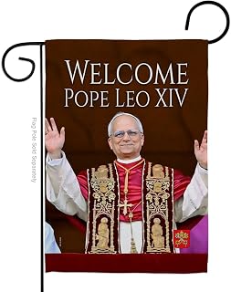 New Pope Leo XIV Flag Successor Vatican Memorabilia Bishop of Rome Tapestry Catholic Wall Art Canvas Poster Grave Decorations Yard Sign Door Textile Home Room Decor Roman Religious Gifts Made In USA