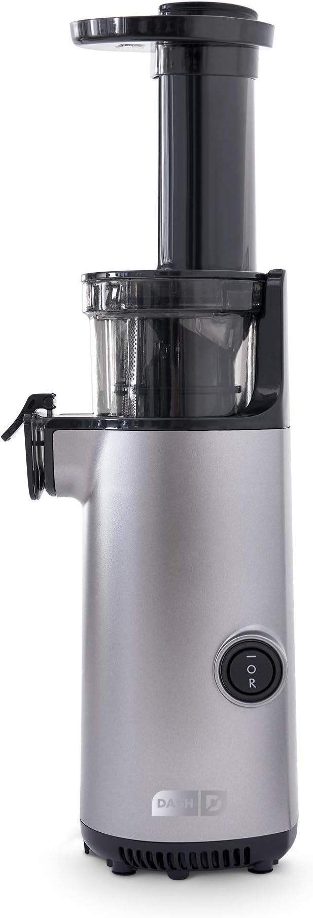 Dash DCSJ255 Deluxe Compact Power Slow Masticating Extractor Easy to Clean Cold Press Juicer with Brush, Pulp Measuring Cup, Frozen Attachment and Juice Recipe Guide, Graphite