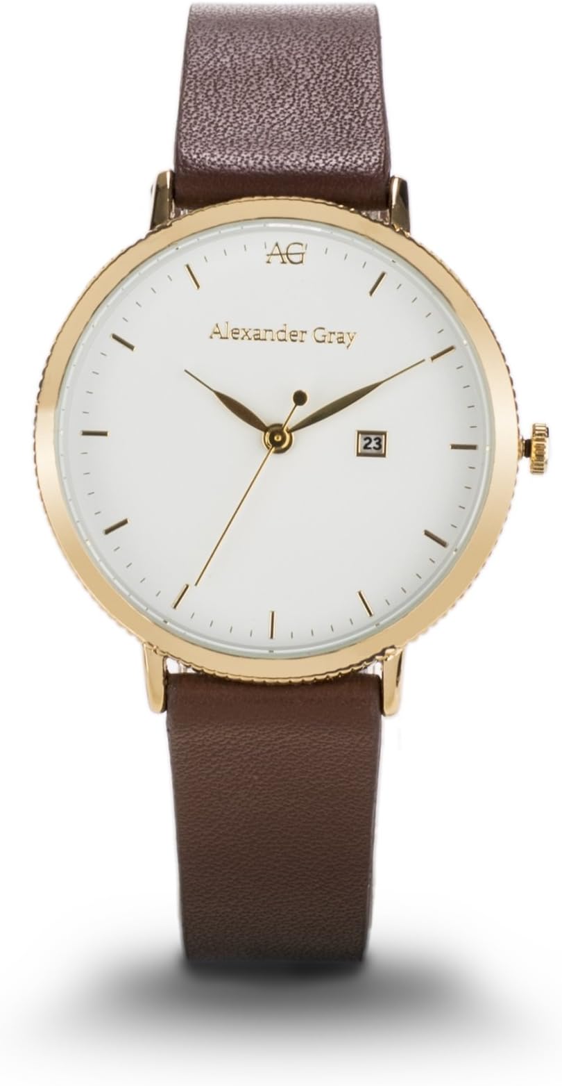 ALEXANDER GRAY Women’s Watch Venice – Gilded Wristwatch with a Noble and Smooth Leather Strap and Ultrathin case – Your Suitable Accessory for Every Occasion