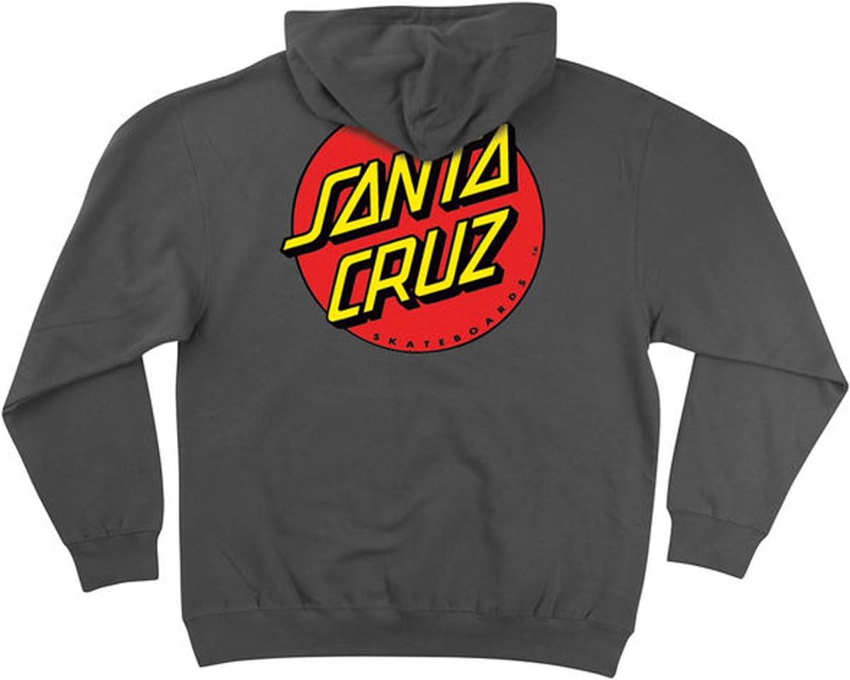 Santa Cruz Mens Classic Dot Hoody Pullover Sweatshirt 2X-Large Charcoal