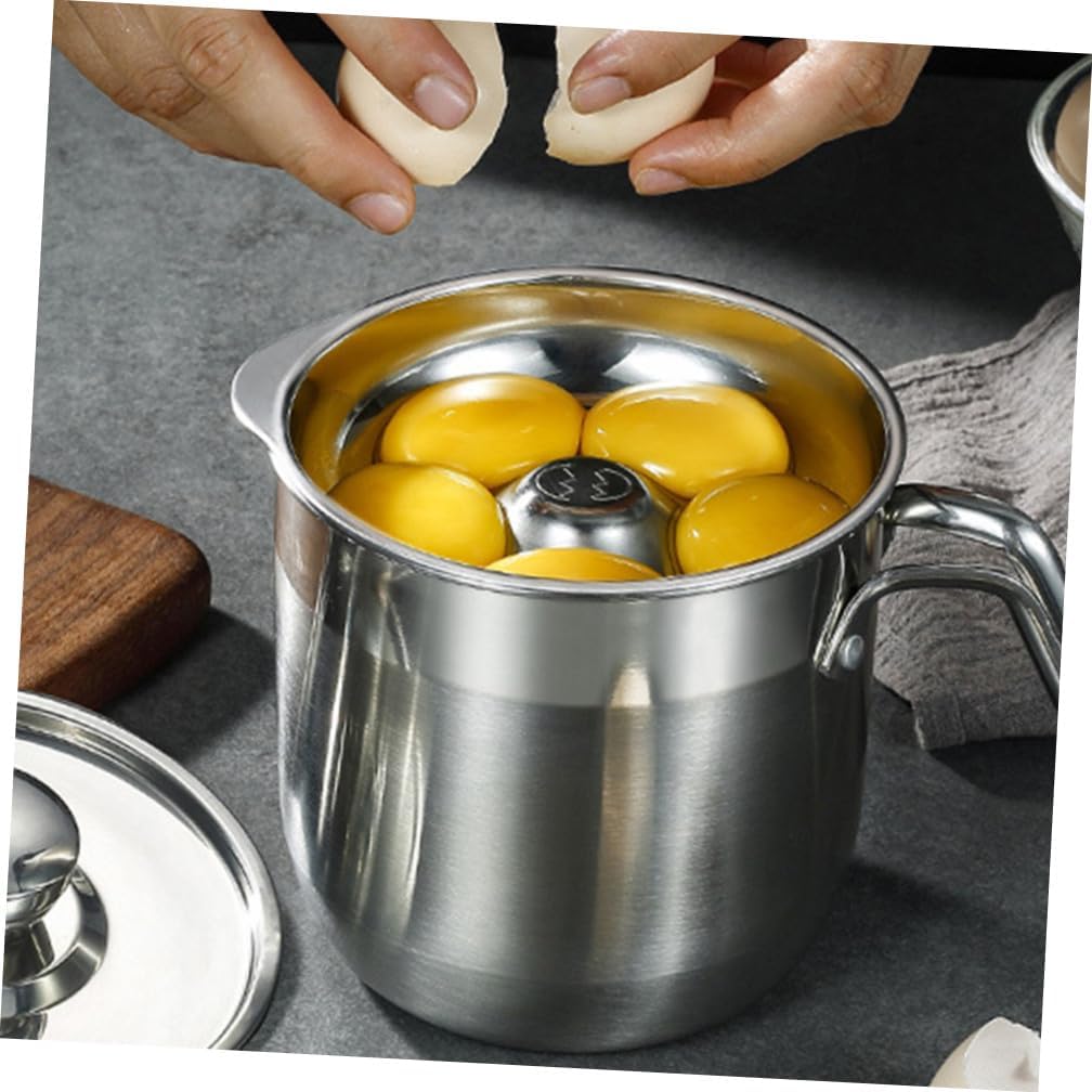 iplusmile Stainless Steel Egg White Separator with Dividing Bucket Easy to Clean Smooth Inner Wall Egg Yolk Filter for Home Material with Storage Container