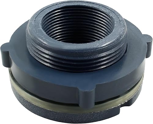 Miniatura 7 de Suiwotin 1 unidad NPT2 de PVC tabique de montaje, conector de tanque de agua de plástico de 2 pulgadas, accesorios de tubería roscados a granel para