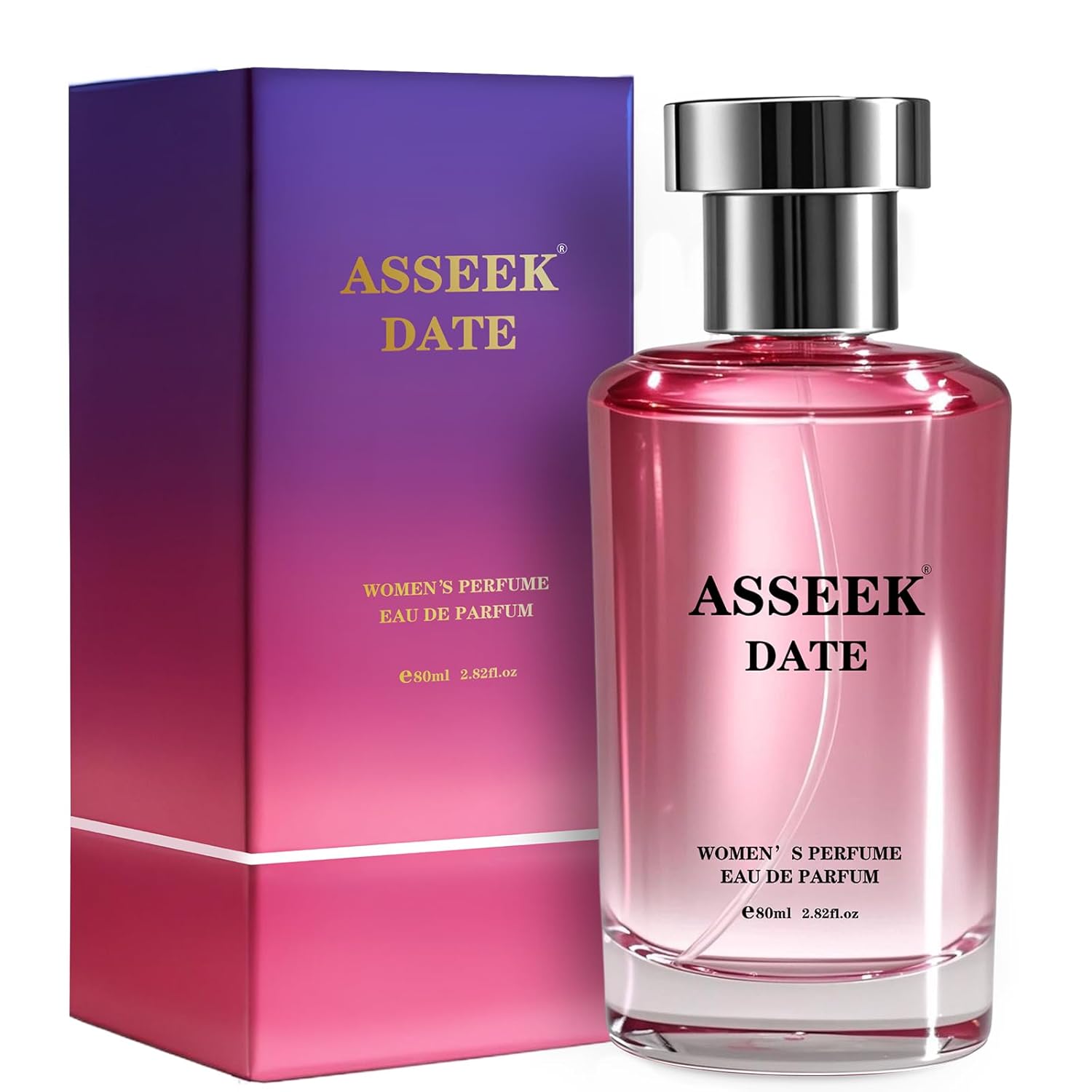 ASSEEK DATE Women's Eau de Parfum 80ml/2.82fl oz, Oriental Floral Scent with Pistachio Almond Jasmine Vanilla Notes, Long-Lasting Fragrance for Date & Gift