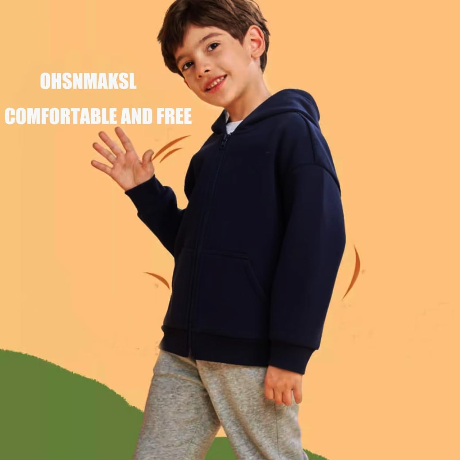 OHSNMAKSL Boys Fleece Jacket Kids Winter coat Girls Sherpa Lined Zip Up Hoodie Warm Sweatshirt School Hooded Outerwear - Image 2