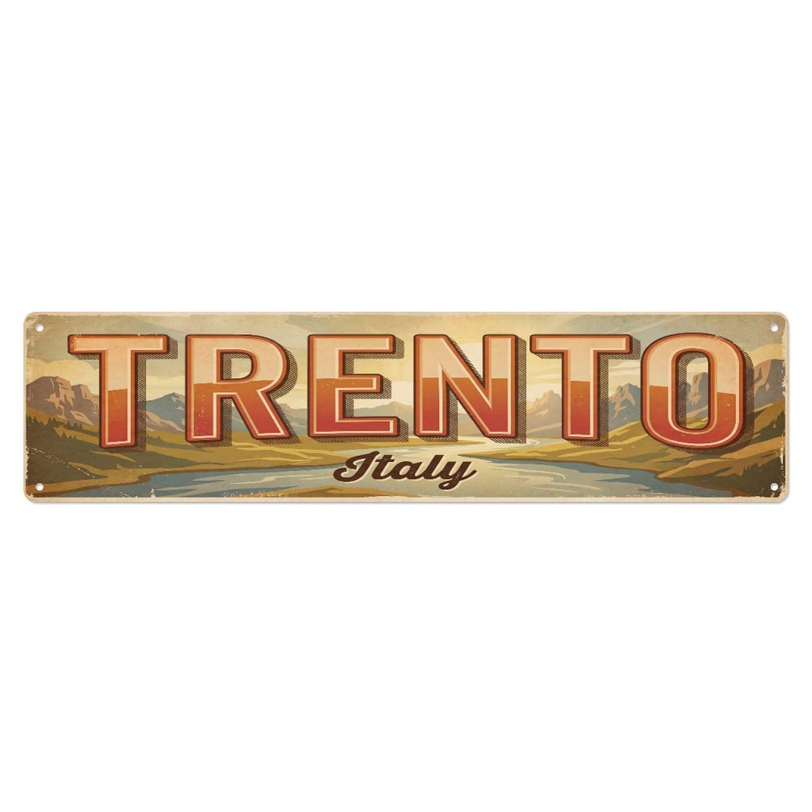 Metal Tin Sign Retro Travel Italy Trento