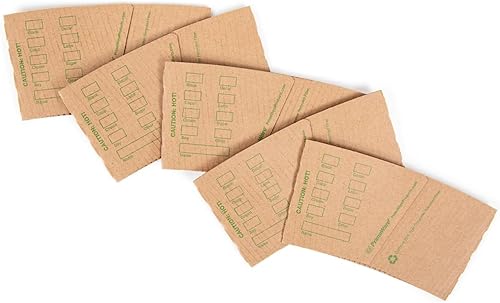 Miniatura 7 de AmerCareRoyal - Fundas de café Kraft para tazas calientes, caja de 1000-80% fibra reciclada, advertencia caliente, desechable y protectora, se