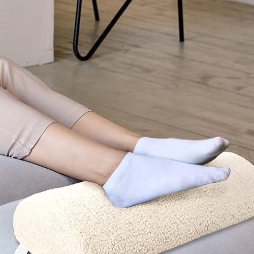 Miniatura 5 de Wesiti Cojín reclinable de alta resistencia de espuma viscoelástica Sherpa para reposo para dormir, almohada multiusos de medio rollo para piernas,