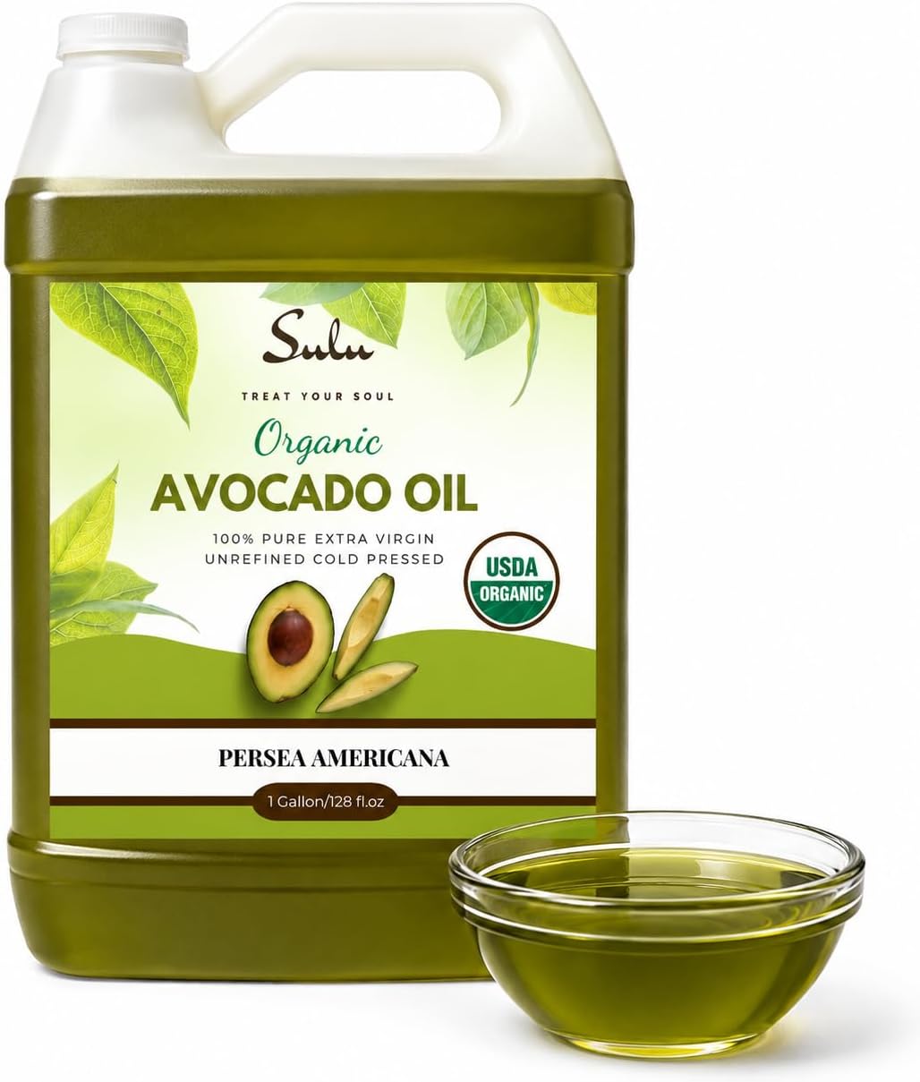 USDA Certified Organic Cold Pressed Unrefined Raw Avocado Oil - 1 Gallon/128 fl.oz