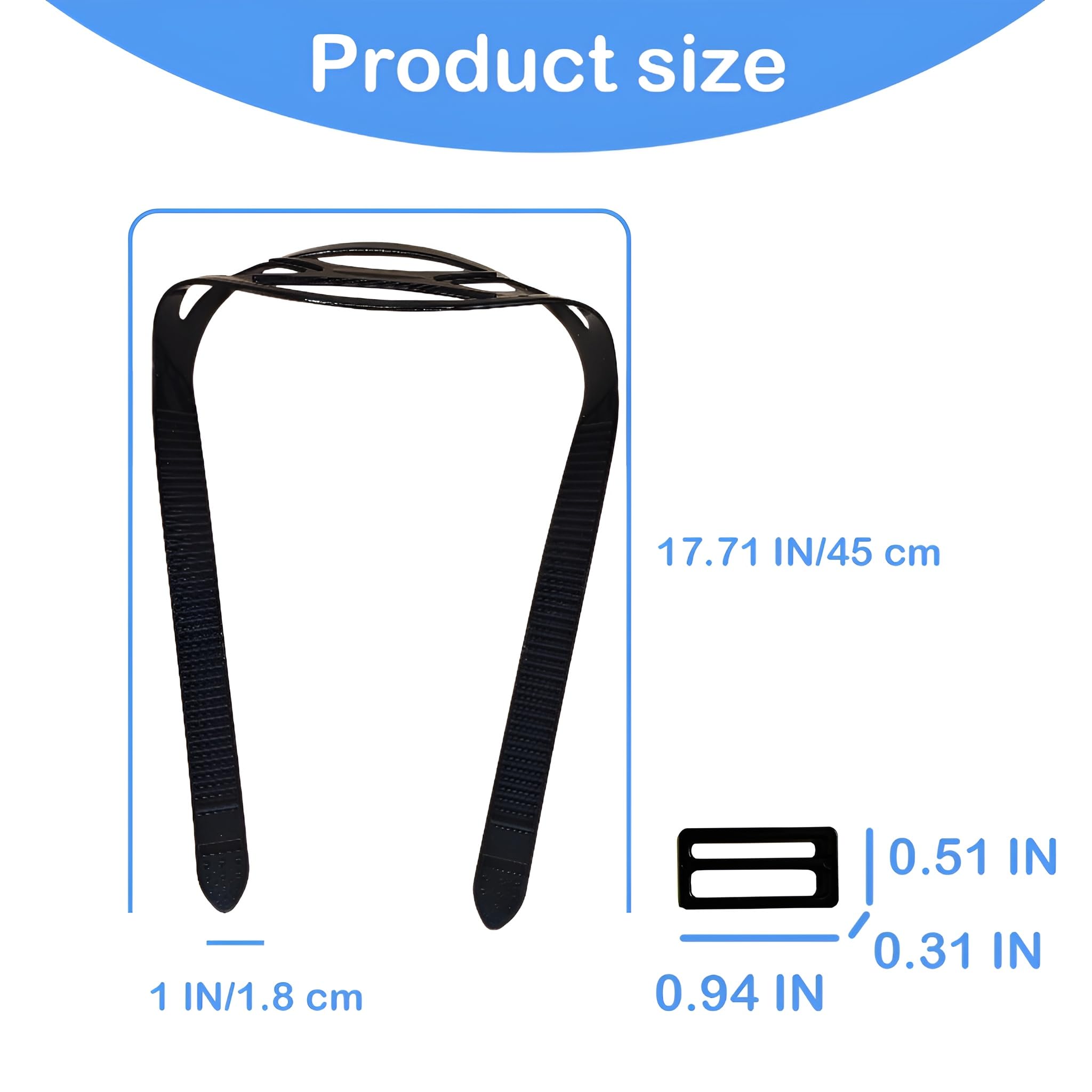 57lilina 1Pcs Universal Silicone Replacement Scuba Mask Strap, Black Dive Mask Strap, Swimming Goggles Glasses Head Band Parts Accessories for Diving Swim Snorkel