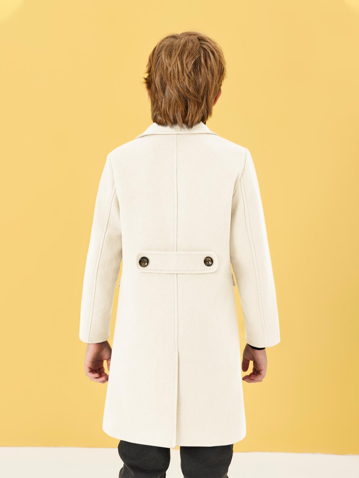 Haloumoning Cappotto invernale da bambino con tasche doppiopetto 5-14 anni