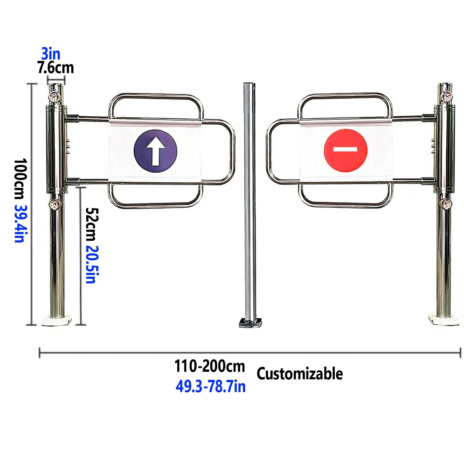 Porte D'entrée Battante Unidirectionnelle,Ouverture À 90° Portillon D'entrée Pivotant,Portillon De Sécurité À Ressort,Barrière De Sécurité À Fermeture Automatique(210cm/82.6in)