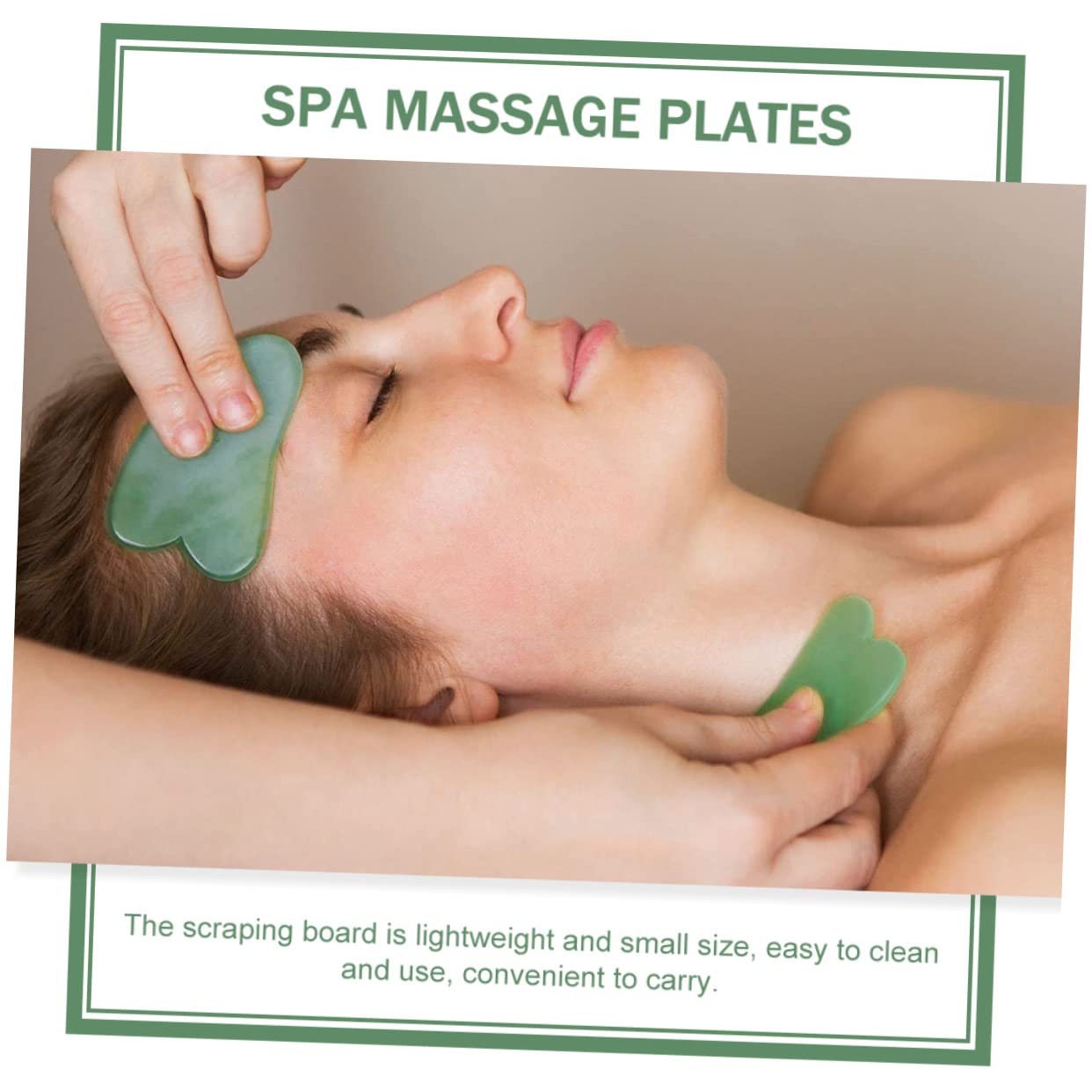 8stücke Unregelmäßige Massageplatte Gua Für Gesicht Körper Und Spa-therapie Gesundheitsförderndes Massagewerkzeug Grün Verbessert Und Hautelastizität