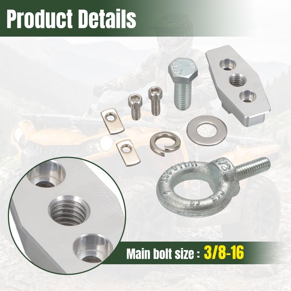AUTOVIC ATV & UTV Tie Down Anchor Kit Anchor Accessories 3/8-16 for Can-Am Sea-Doo Ski-Doo 4 Set