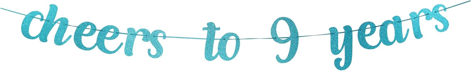 Cheers to 9 Years Banner Dude I'm 9 Birthday Banner, Level 9 Unlocked, 9 Year Old Hanging Sign, Boys Happy 9th Birthday Party Decorations Supplies(Blue)