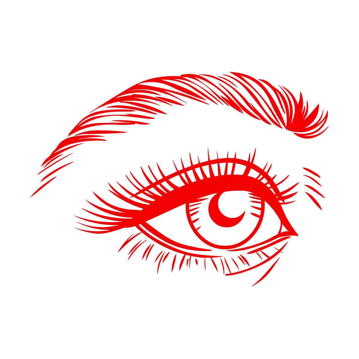 Wall Decals Paster Paper Abstract Girl Eye Eyelashes Eyebrow 81x111.5cm Art Mural Painting Extra Large red