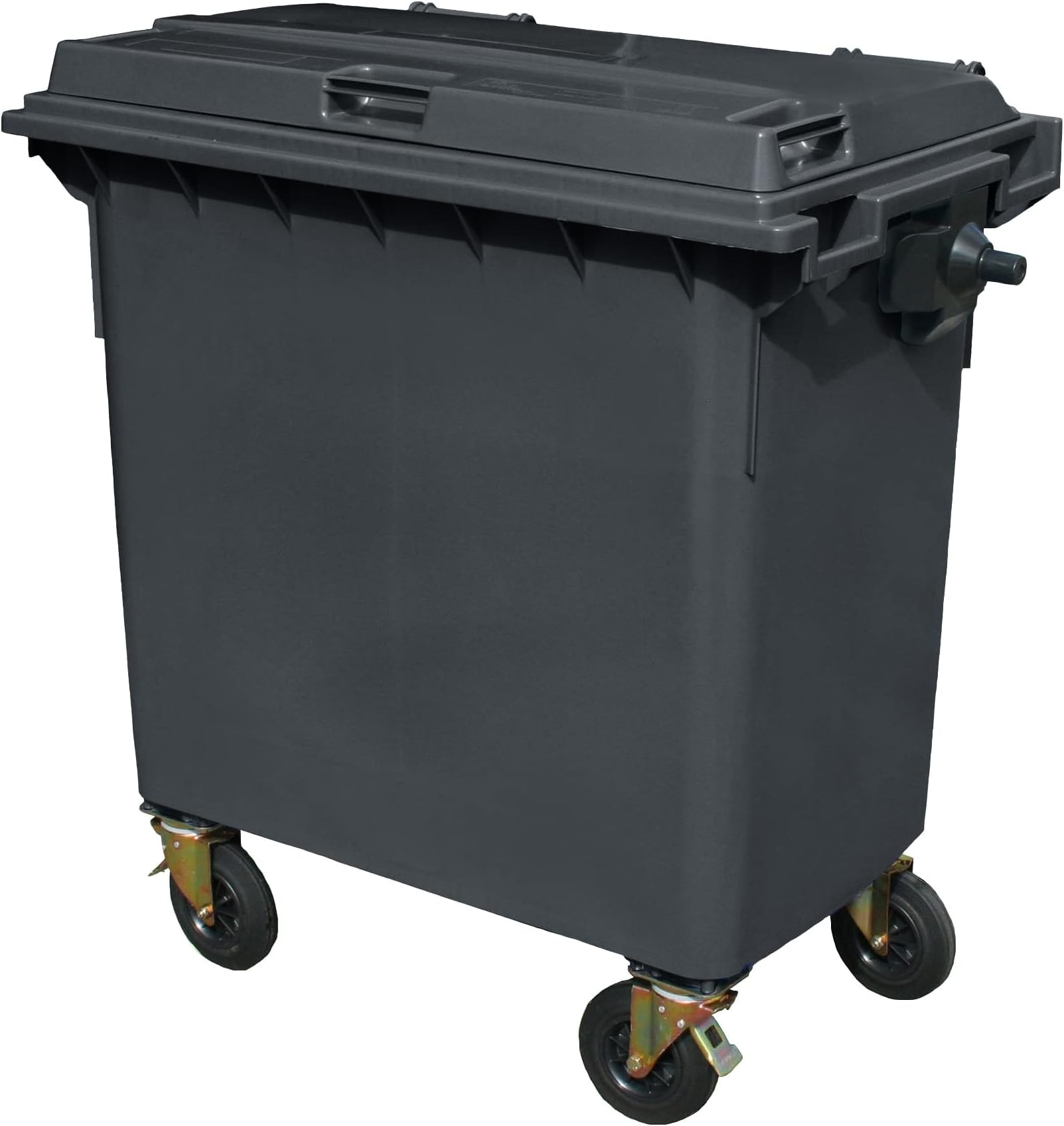 Grey 770 ltr Wheelie Bin - Mid Size 4-Wheel Wheelie Bin - Tough & Durable - For All Your Outdoor Rubbish & Recycling - EN840 Certified & Tested