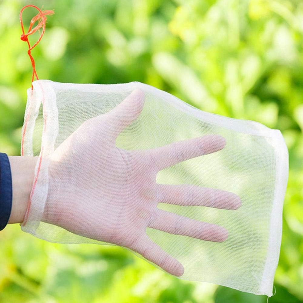 Plant Fruit Protection Bags, Lightweight Mesh Drawstring Fruit Hammock Storage Bags, Reusable Garden Netting Bag, Pack of 10, 25cm x 55cm