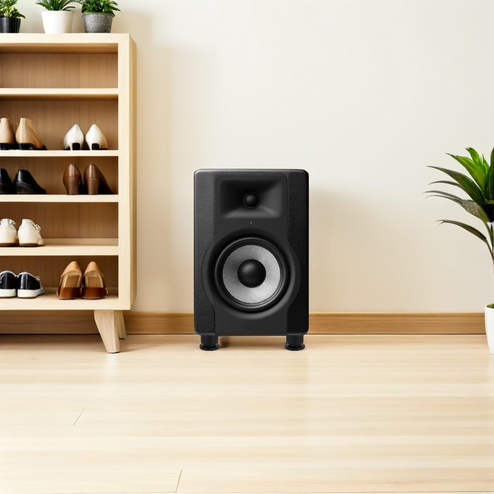 4 Almohadillas Antivibración para Altavoces HiFi Pies Aislantes de Audio Negros Patas Ajustables para Equipos de Sonido Tocadiscos y Receptores Kit de 4 Unidades para