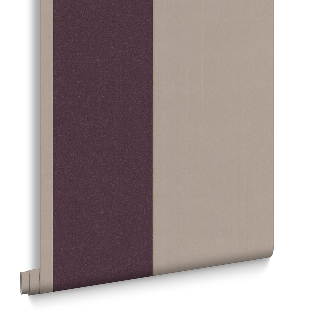 Papier peint rayé marron violet Fabulous Glitz pour sublimer le salon