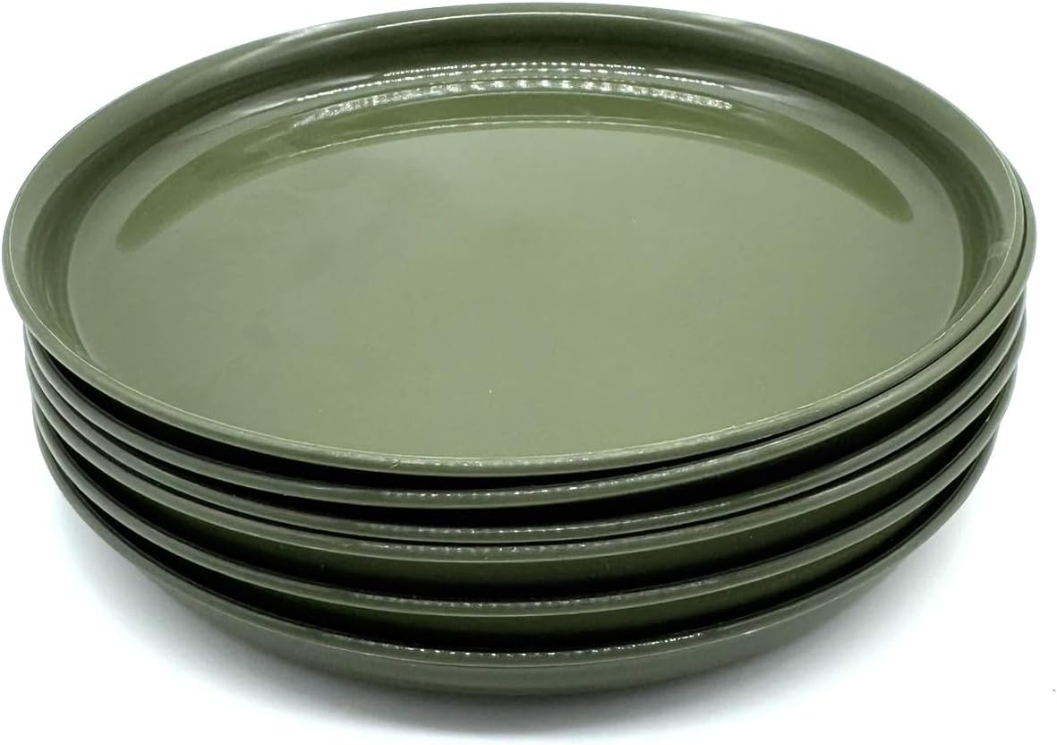 Pack of 6 Plates 18 cm Dinner Plates Party Tableware Children's Tableware Camping Tableware Plastic Tableware Reusable Colour Lime