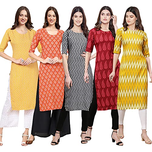 Image of Pinkmint Women's Crepe Digital Print Straight Kurta