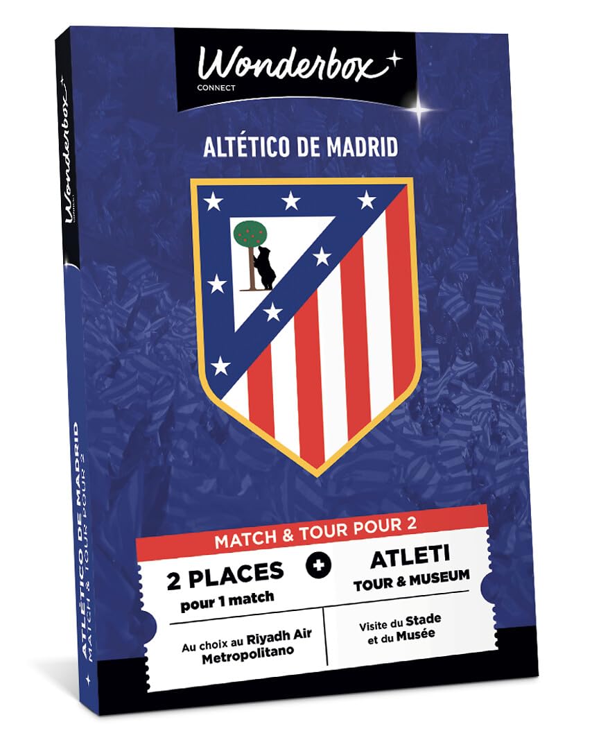 Wonderbox Connect - Coffret Cadeau - Atlético de Madrid - 2 Places pour 1 Match au Choix + 2 entrées pour Le Stadium Tour et musée - Validité 27 Mois