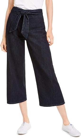 Oat Wide-Leg Tie-Waist Jeans Dark Rinse 