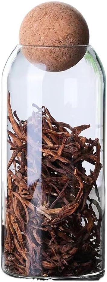 SONGCHAO Sugar Jar Glass Tea Jar, Ball Cork, Storage Sealed, Home Coffee Bean Tea Canister(Medium)