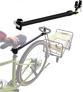 Bike Trailer Hitch for Collapsible Wagon Cart with 360° Swivel Joint & Shock Absorber Quick-Release Clamps Bike Trailer Hitch for Pet Wagon,Camping Wagons Carts Foldable and Other