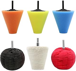 Cleaning, 3 Inch Sponge Buffing Wheel Polishing Kit Cone Duffing and Polishing Wheel for Drill, Sponge Buffing Pads for Car Wheel Hub Cleaning(6PCS)