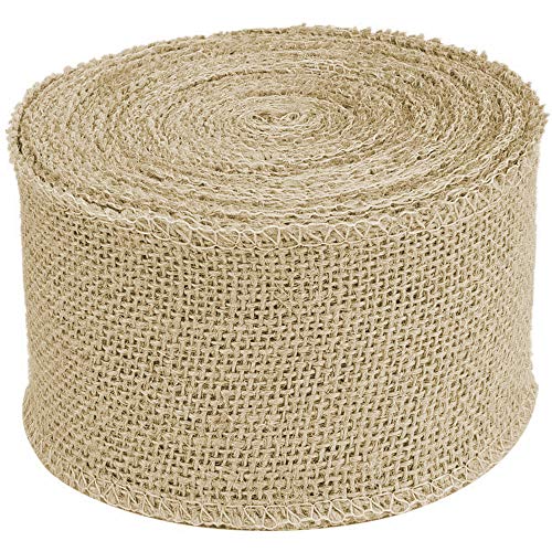 Ziyero Arpillera de Yute Craft Ribbon Cinta Regalo Tela Arpillera Vintage Hermoso Corte Fácil, para Envoltura Ramo Regalo Artesanía de DIY Fiesta de Bodas Evento Decoración Navideña—20 Metros/Rollo