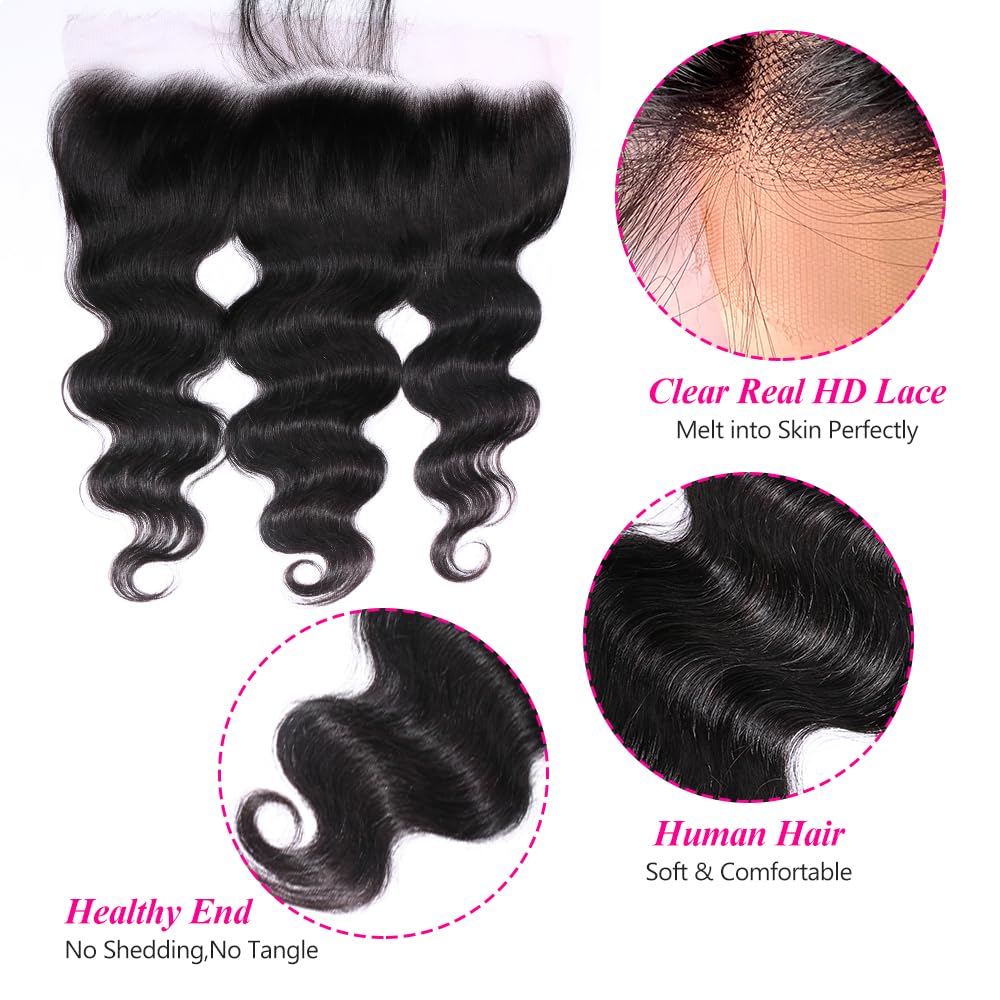 Real HD Lace Body Wave Brazilian Virgin Human Hair