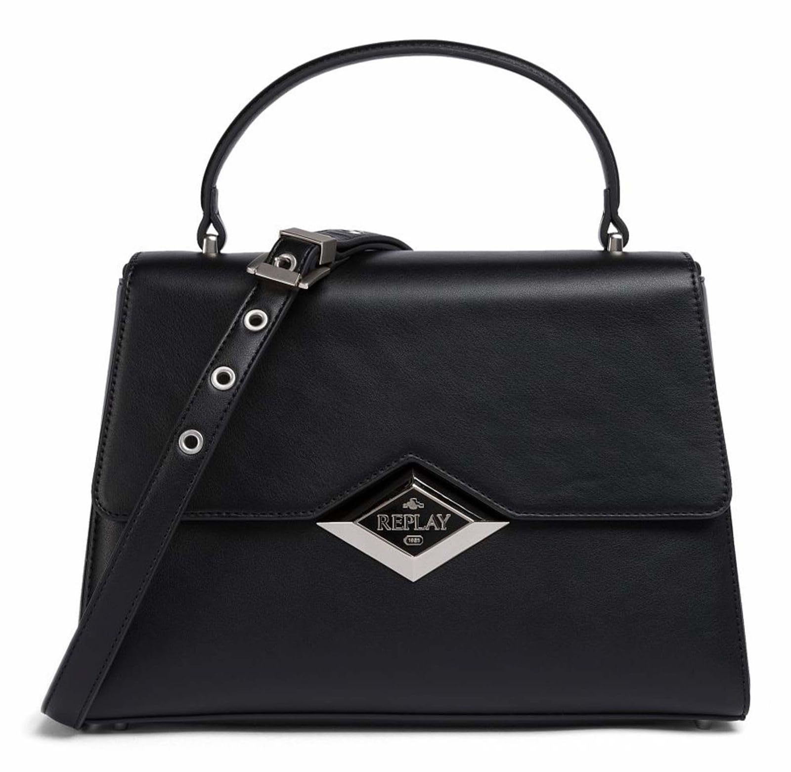 Replay Women's Black Handbags, One Size, Bag With Diamond Logo