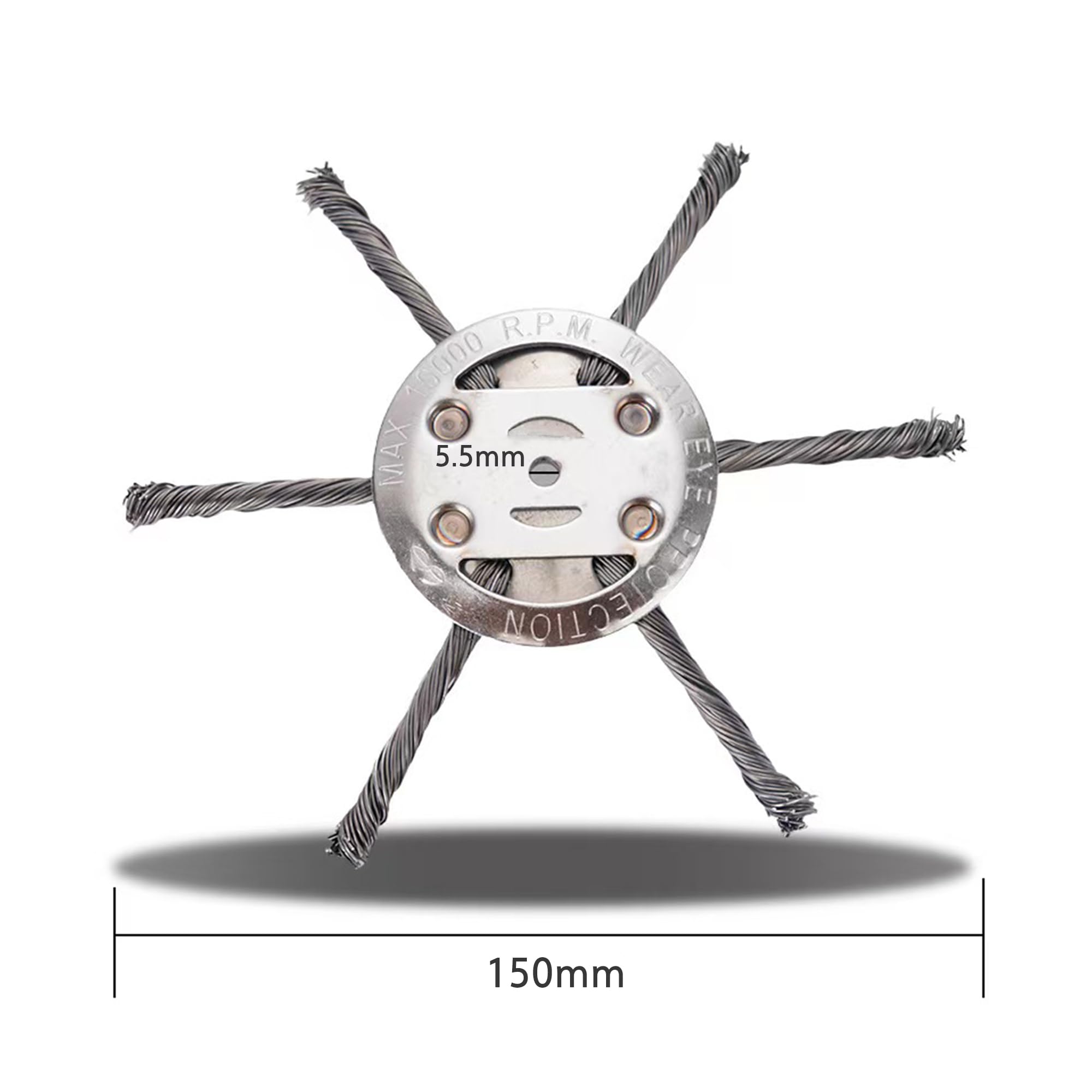 AGSYFFD 2 testine per decespugliatore a filo metallico, attacco universale da 150 mm, testa in filo annodato resistente, con accessori di installazione per decespugliatori da giardino senza fili (6