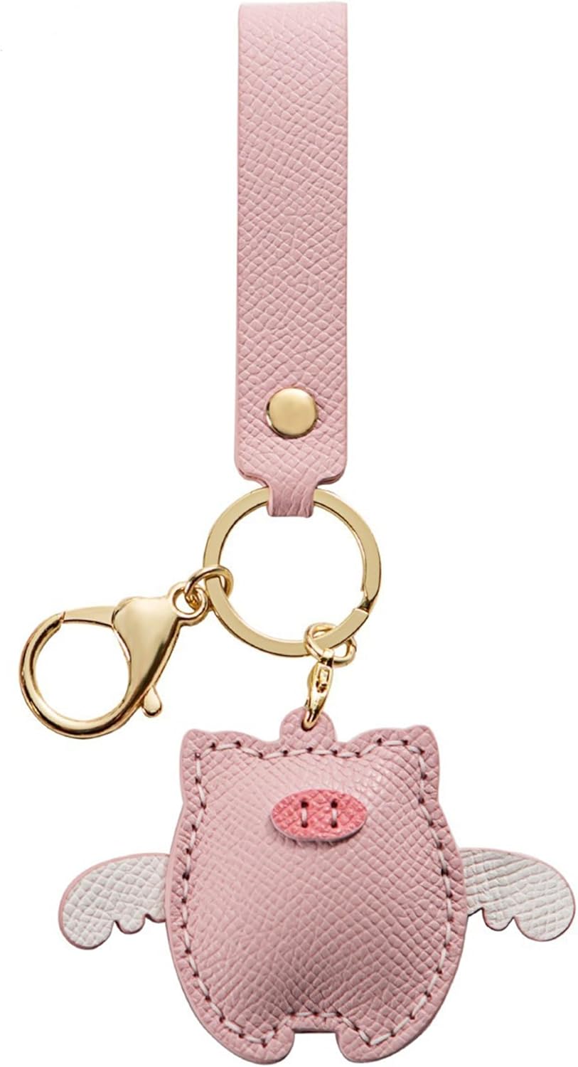 Flying Pig Keychain, Hand-Sewn Kawaii Key Chains, Pink Accessories Decor for Purse Handbags Tote Bag Car Key Charm