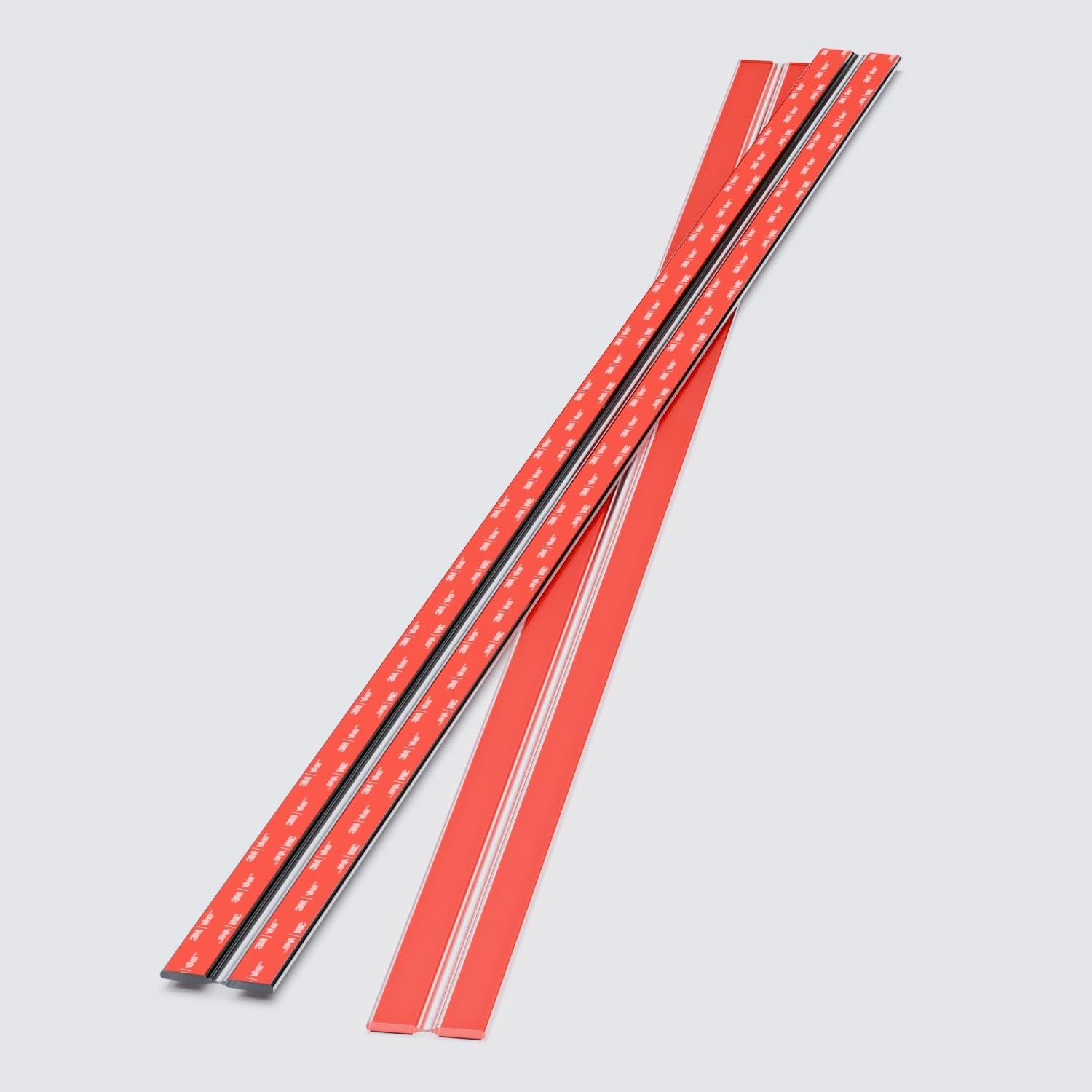 Caterpillar Red Clear 2X 950Mm Flexible Acrylic Hinges - Self-Adhesive, No Glue Required, Low Profile Living Hinges