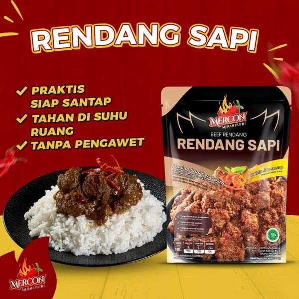 Mercon Merah Putih Rendang Sapi (150g) 5.3oz - Pack of 12