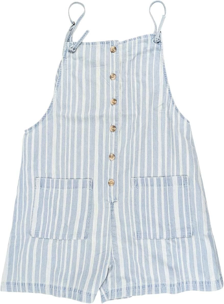 Billabong Girls' Wave Watch Sleeveless Romper, Adjustable Spaghetti Straps, Front Pockets