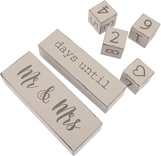 VILLCASE Wedding Countdown Calendar Blocks for Bridal Shower Engagement Rustic Countdown Calendar for Couples