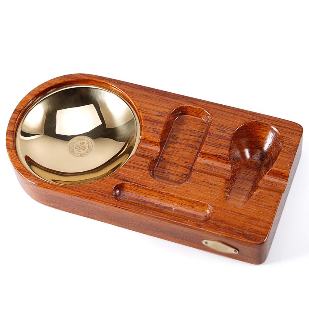 Soporte de Pipa de Tabaco Cenicero de cigarro de Metal de Madera Soporte de Pipa para Fumar para Oficina en casa