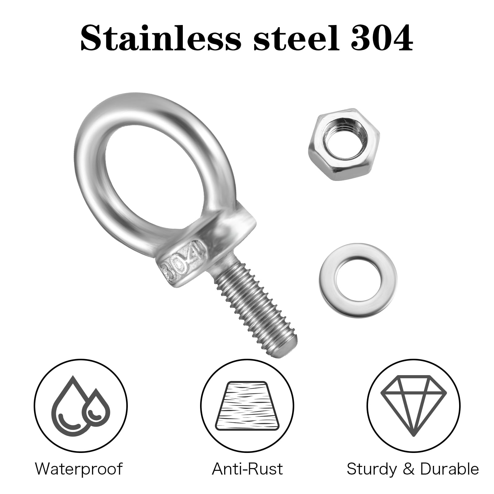 Viti Ad Anello Acciaio Inox A2 DIN 580 M6 M8 M10 M12 M16 M20 - Foto 3