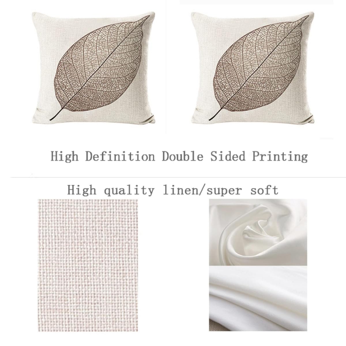 Cuscini per Divano 80x80 Set da 4 Copricuscini, quadrati lino Esterno Cuscini, Foglia verde astratta Moderno Federe Cuscini Divano, per Decorativi Divano Letto Camera da letto Soggiorno e Regalo