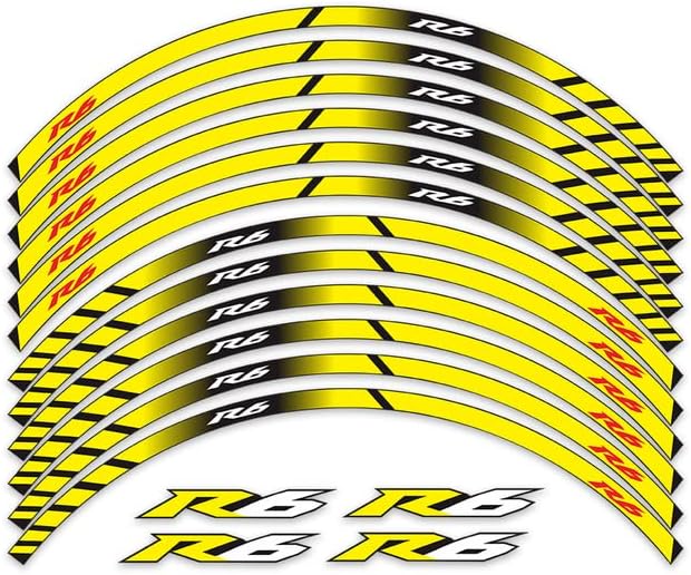 Motorcycle Rim Reflective Tape Sticker 17inch Wheel Stripes Decals Compatible with Yamaha YZF-R6 YZF R6 (B)