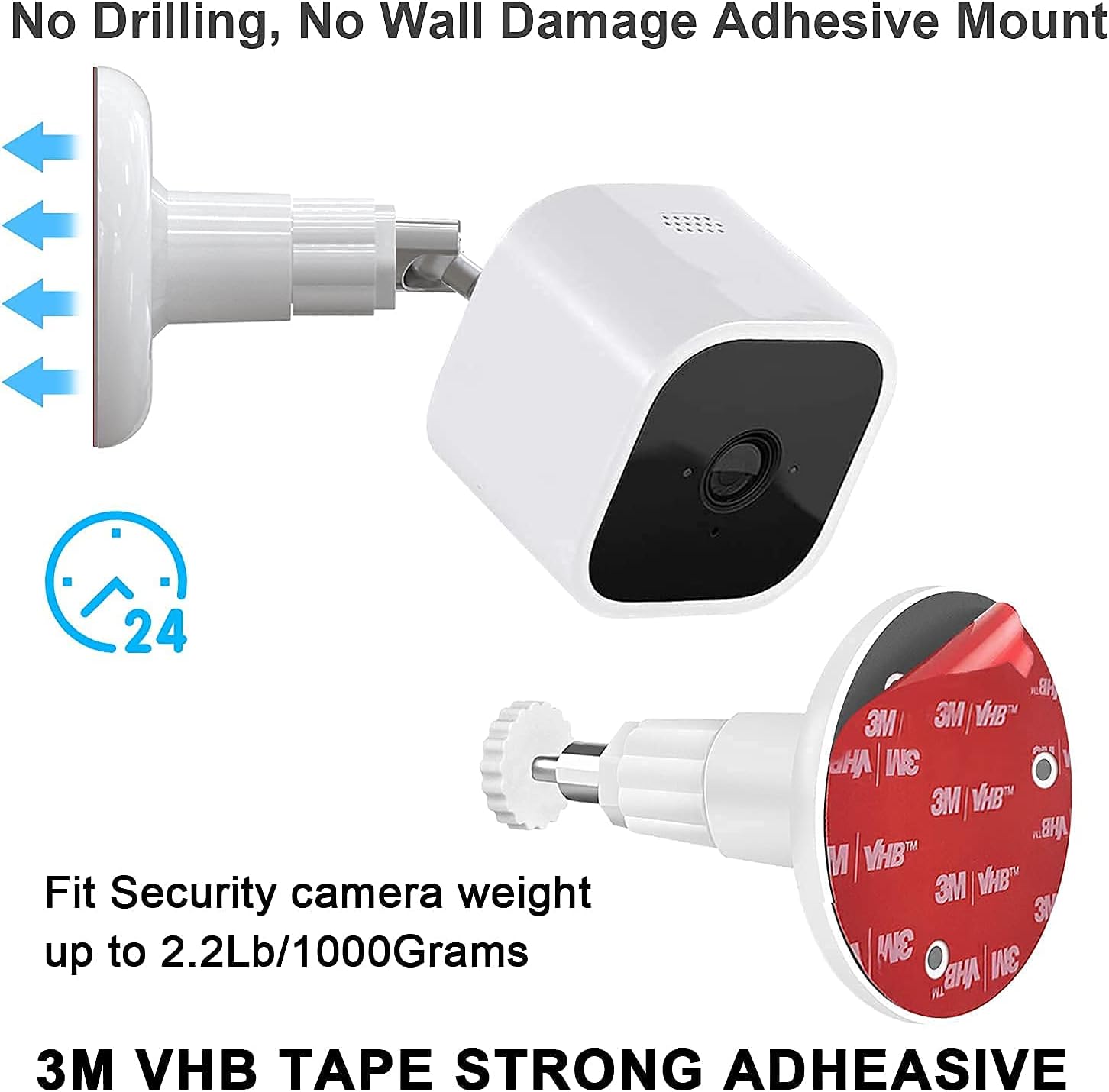 2 Pack Adhesive Wall Mount for Blink Mini Camera Bracket,screwless Camera Mount Stand for Blink Mini Indoor, Also Fit for All New Blink Outdoor/Blink XT2 Outdoor/Indoor Home Security Camera System