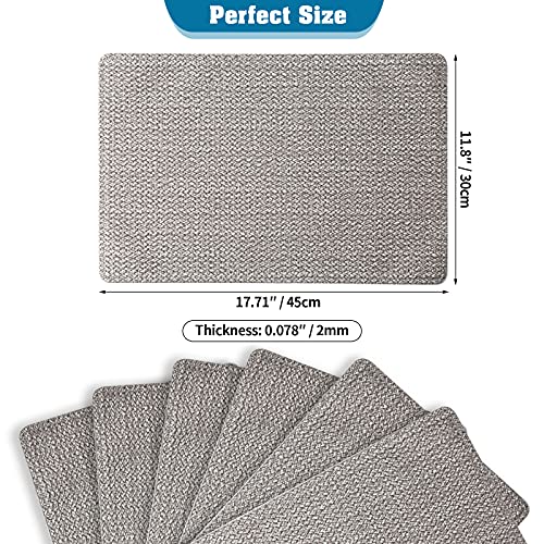 Tineeba Pvc Placemats, Set Of 6, Washable Dining Table Mats, Heat-Resistant, Easy To Clean, Non-Slip, Kitchen & Kids & Outdoor (Gray) #TOP4